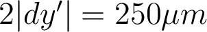  2|dy'|=250\mu m 