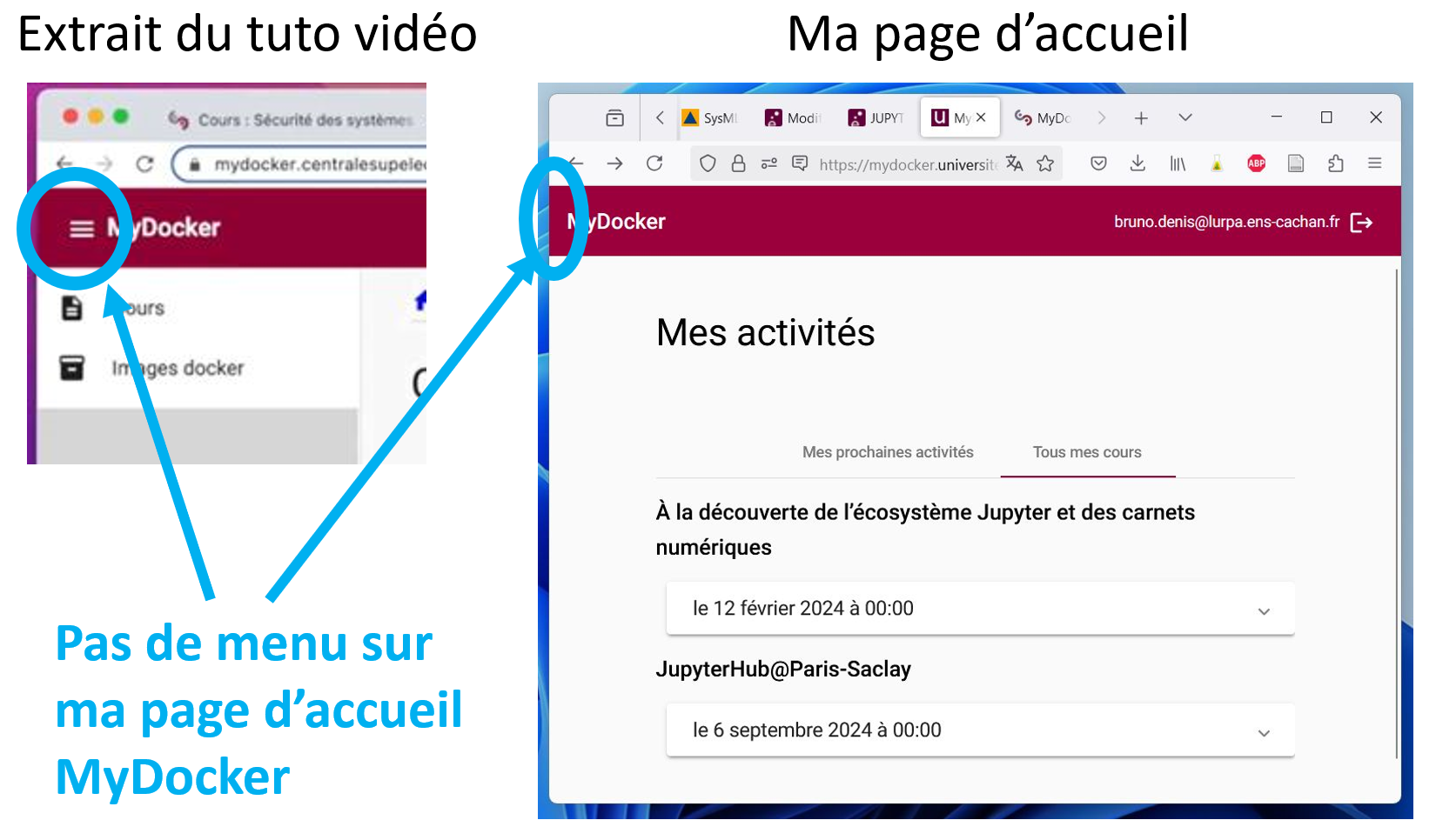 Copie d'écran de la vidéo de présentation des MyDocker