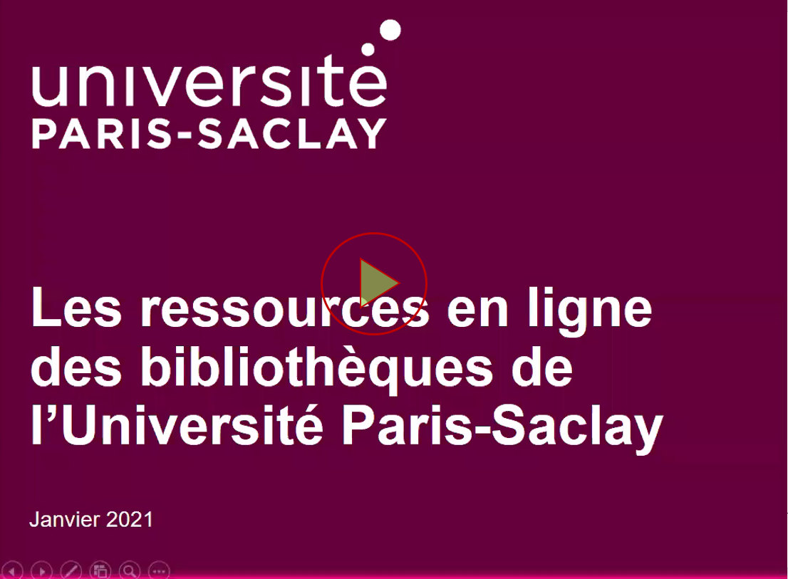 Accès à la vidéo sur les ressources électroniques de l'Université Paris-Saclay