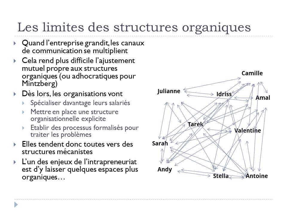 Les limites des structures organiques