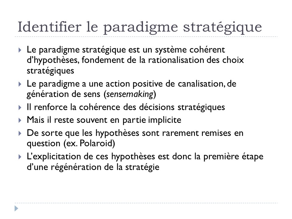 Identifier le paradigme stratégique