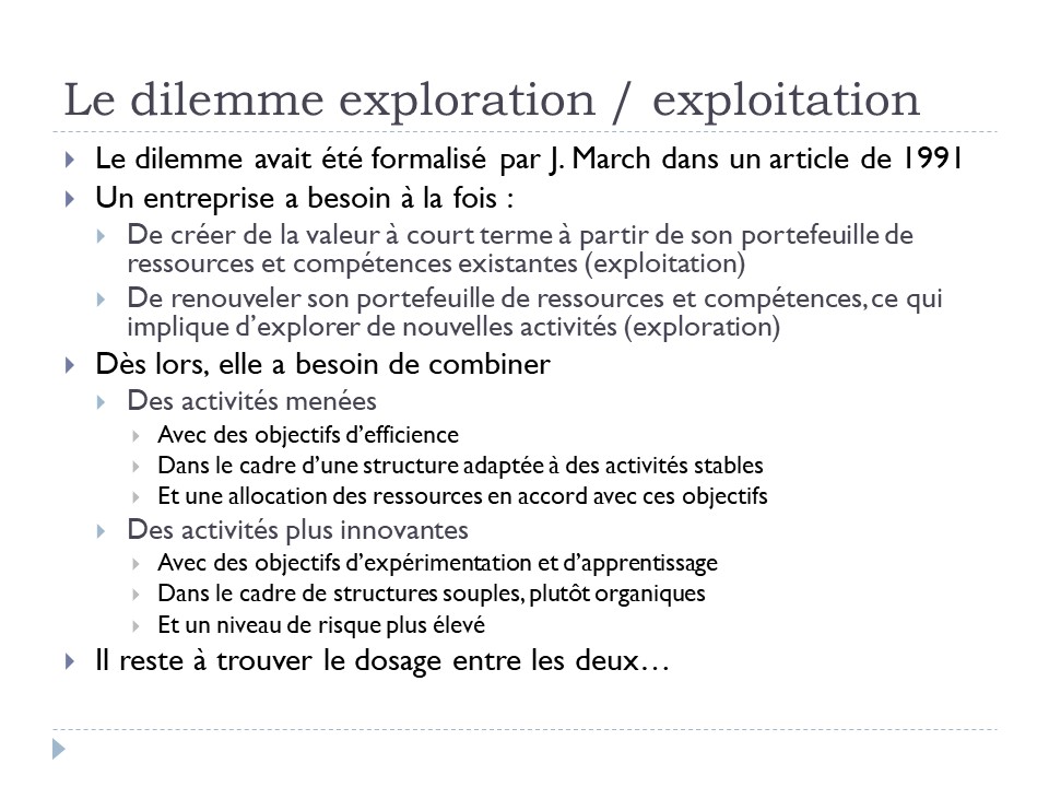 Le dilemme exploration / exploitation