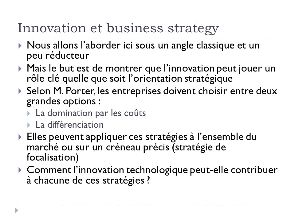 Innovation et business strategy