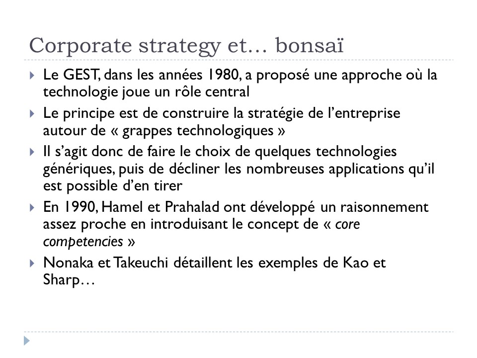 Corporate strategy et... bonsaï