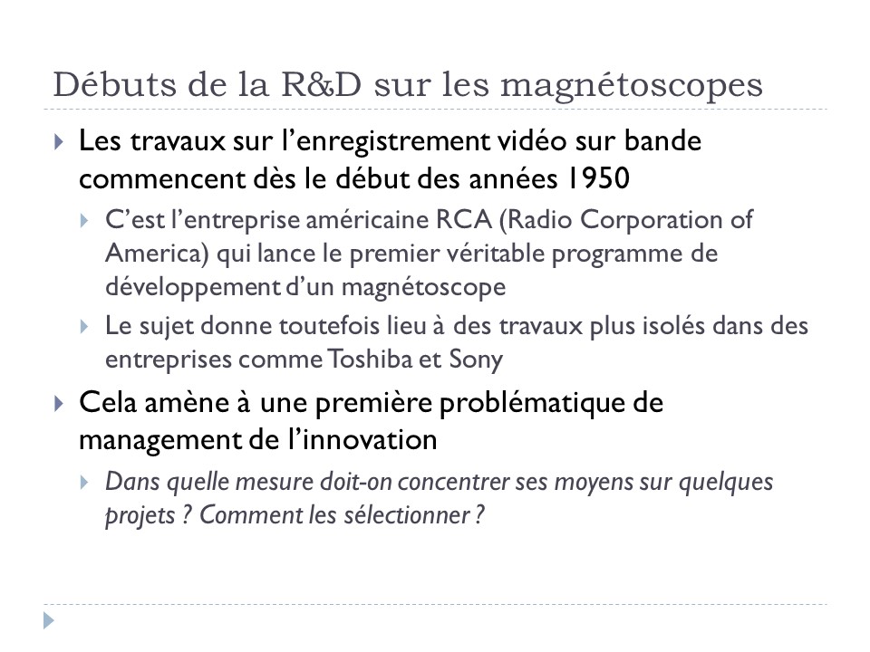 Débuts de la R&D sur les magnétoscopes