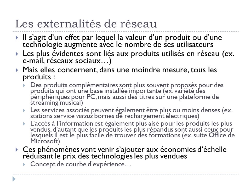 Les externalités de réseau