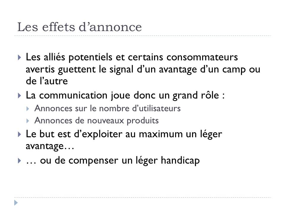 Les effets d'annonce