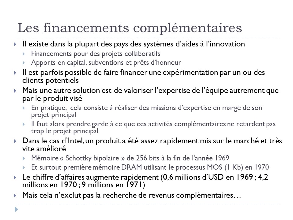 Les financements complémentaires