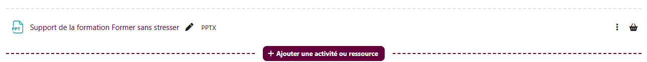 Ajouter une activité en fin de section