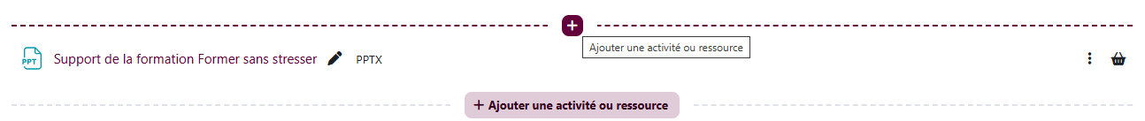 Ajouter entre deux activités