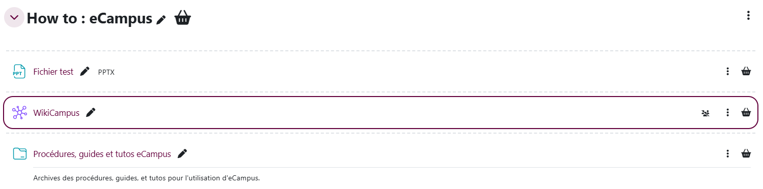 Résultat du déplacement