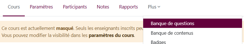 Accès à la banque de questions