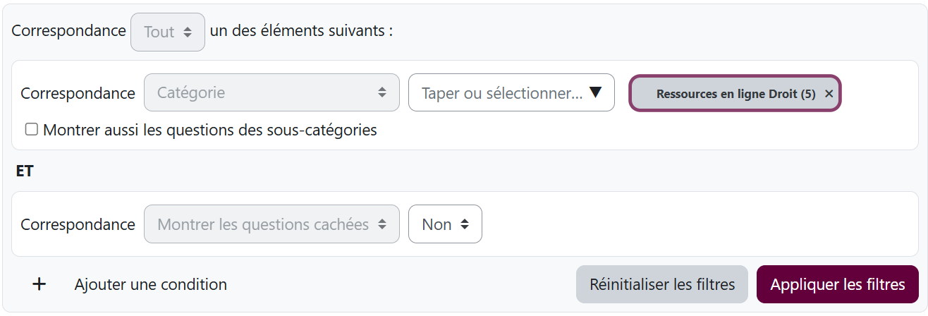 Appliquer les filtres