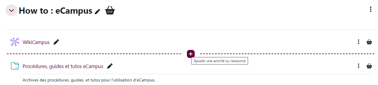 Faire apparaître le +