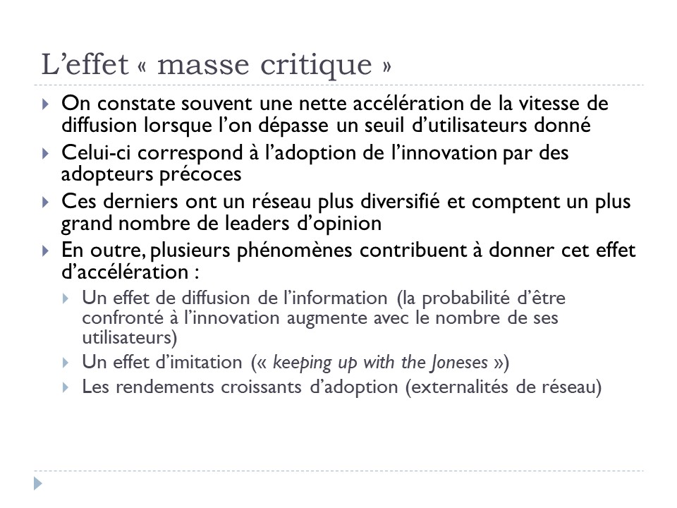 L'effet "masse critique"