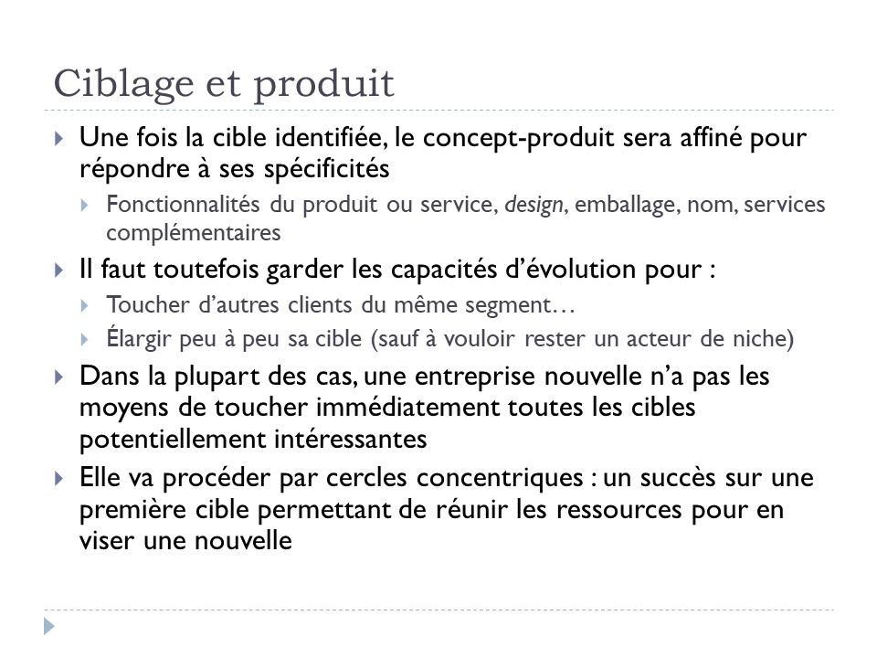 Ciblage et produit