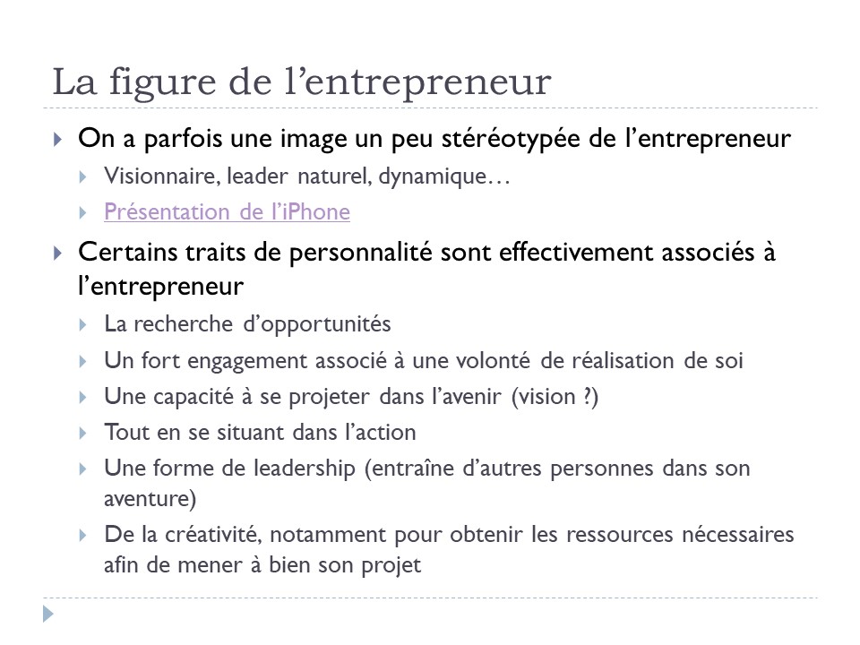 La figure de l'entrepreneur