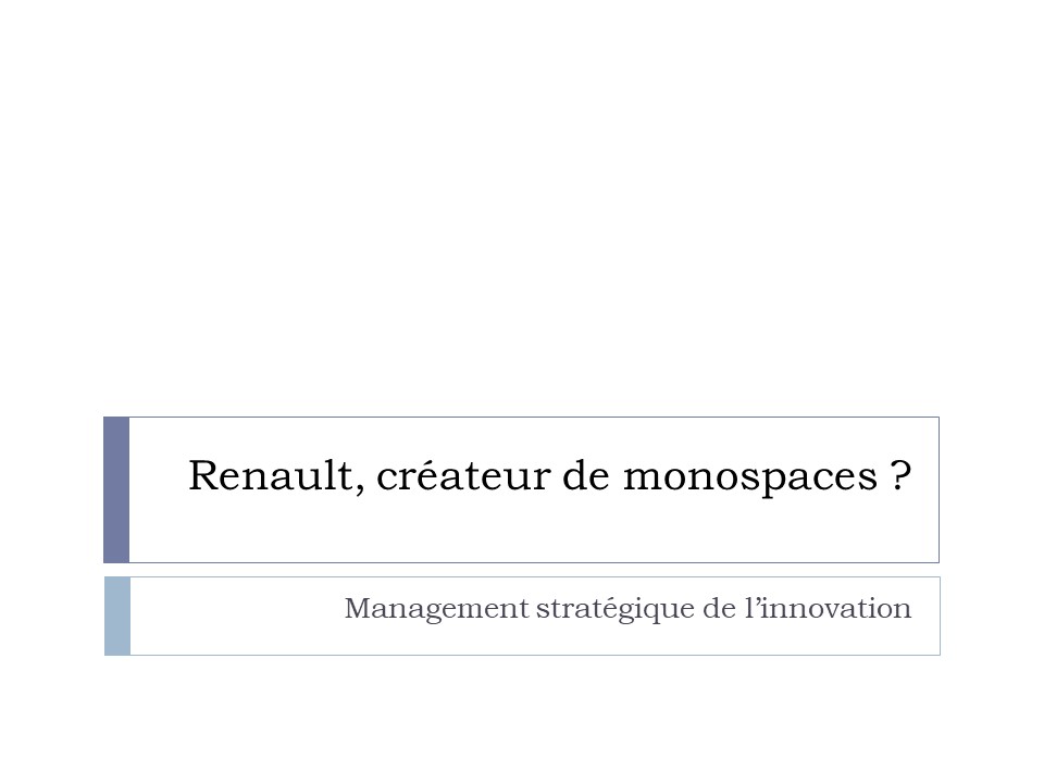 Titre : Renault, créateur de monospaces ?