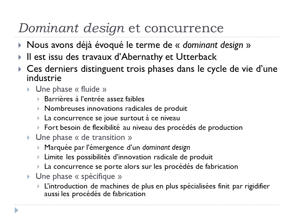 Dominant design et concurrence