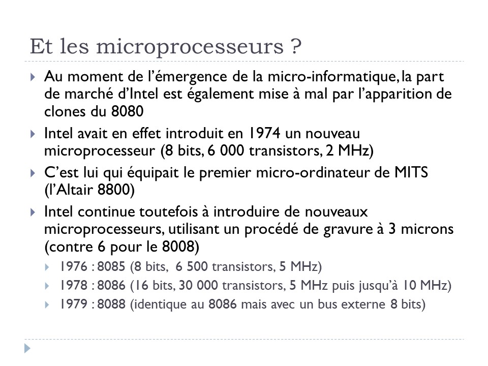 Et les microprocesseurs ?