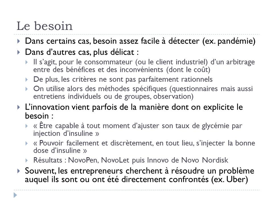 Le besoin