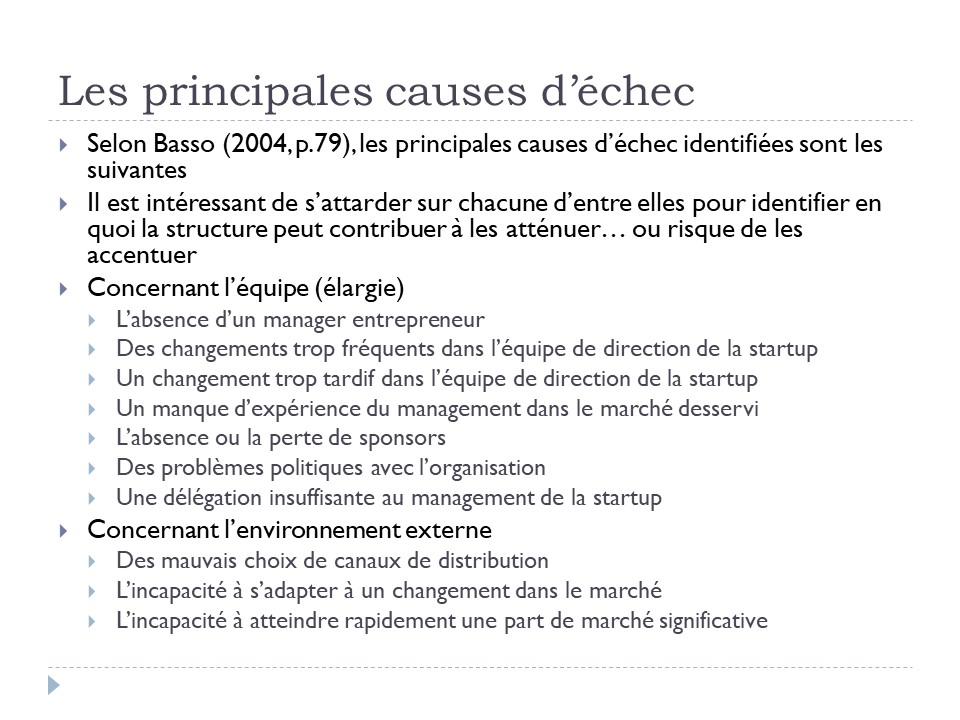 Les principales causes d'échec