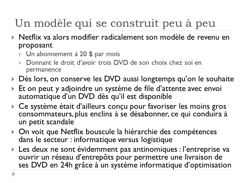 Un modèle qui se construit peu à peu