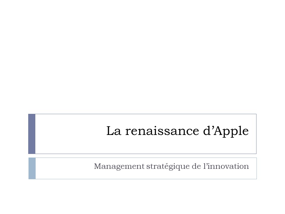 Titre : La renaissance d'Apple