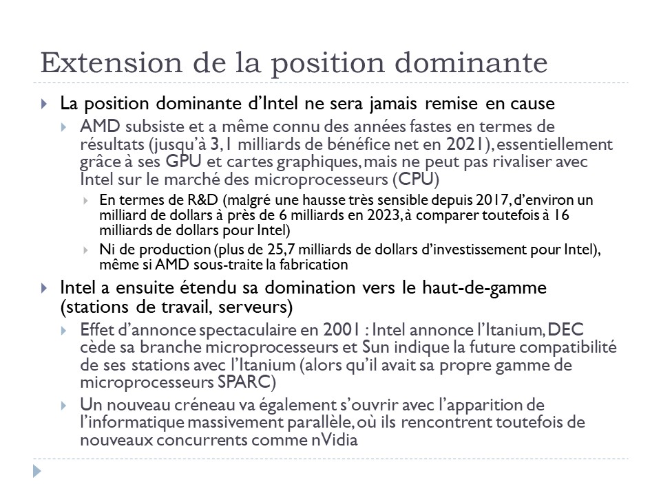 Extension de la position dominante