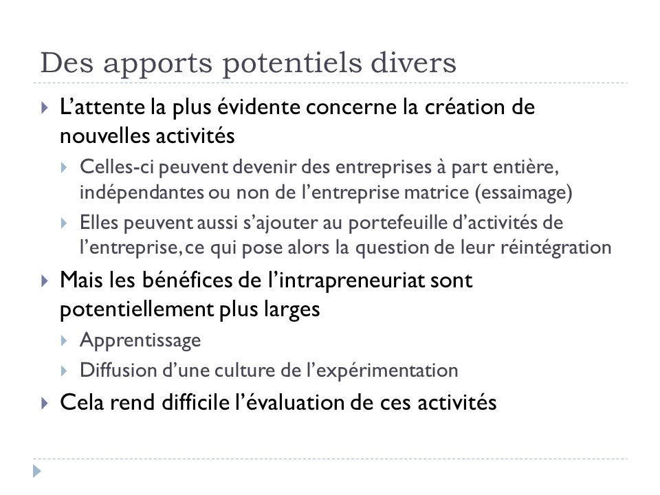 Des apports potentiels divers