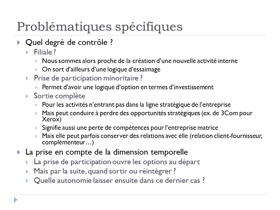 Problématiques spécifiques