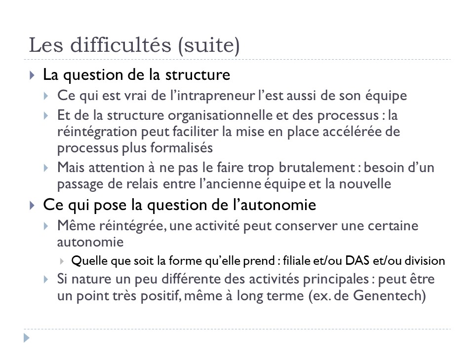 Les difficultés (suite)