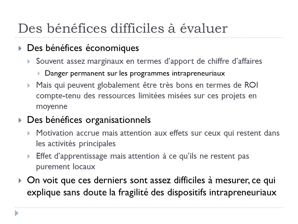 Des bénéfices difficiles à évaluer