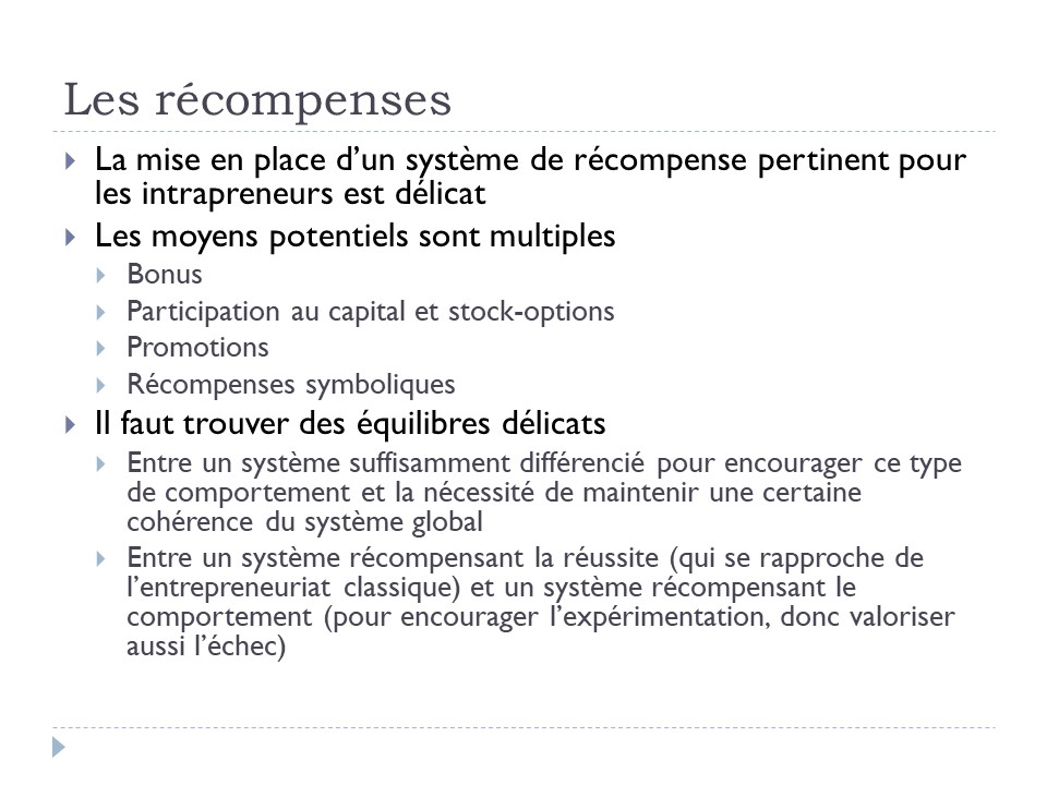 Les récompenses