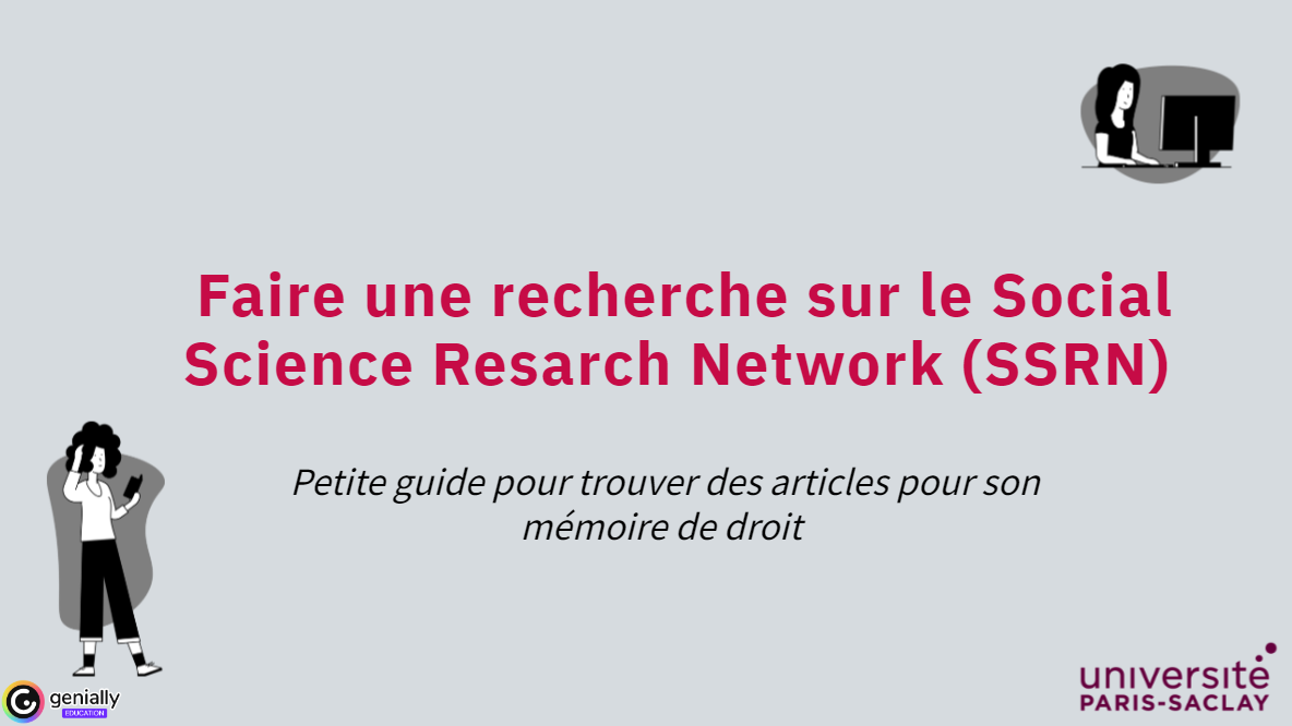 Page de présentation du guide du SSRN