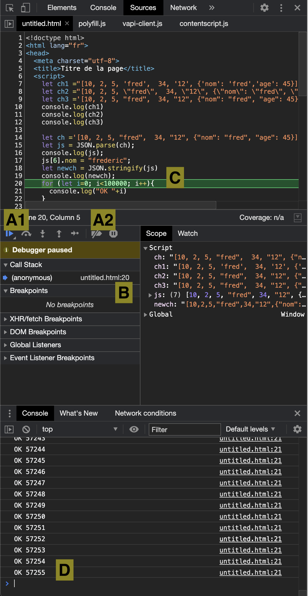 debugger JS