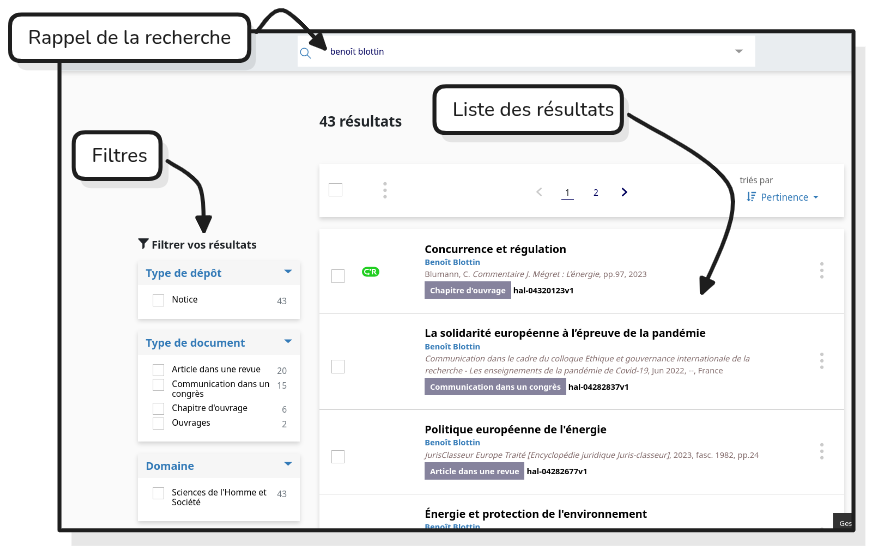 Page de résultats dans HAL pour la recherche "Benoît Blottin"