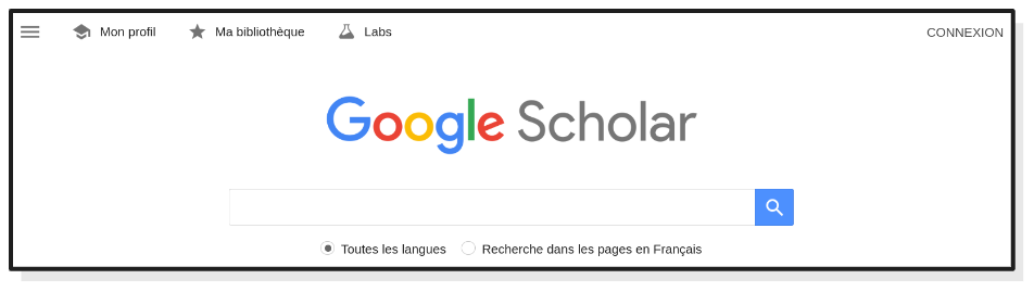 Page d'accueil de Google Scholar de l'enfer